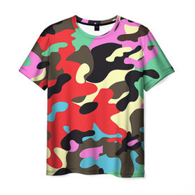 Мужская футболка 3D с принтом Камуфляж в Рязани, 100% полиэфир | прямой крой, круглый вырез горловины, длина до линии бедер | Тематика изображения на принте: army | military | армия | камуфляж