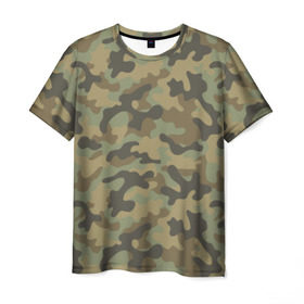 Мужская футболка 3D с принтом Хаки в Рязани, 100% полиэфир | прямой крой, круглый вырез горловины, длина до линии бедер | Тематика изображения на принте: army | military | армейские | армия | камуфляж | комуфляж