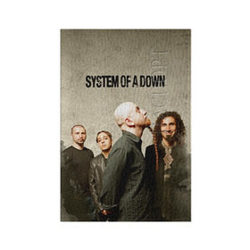 Обложка для паспорта матовая кожа с принтом System of a Down в Рязани, натуральная матовая кожа | размер 19,3 х 13,7 см; прозрачные пластиковые крепления | hard rock | metal | rock | serj | system of a down | tankian | метал | рок | систем | танкян | хардрок