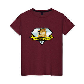 Женская футболка хлопок с принтом Diamond doge в Рязани, 100% хлопок | прямой крой, круглый вырез горловины, длина до линии бедер, слегка спущенное плечо | mgs