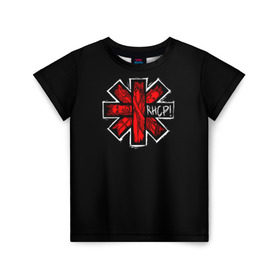 Детская футболка 3D с принтом Red Hot Chili Peppers в Рязани, 100% гипоаллергенный полиэфир | прямой крой, круглый вырез горловины, длина до линии бедер, чуть спущенное плечо, ткань немного тянется | chili | heavy | hot | metal | peppers | red | rhcp | rock | trash | кидис | метал | рок | хеви | энтони
