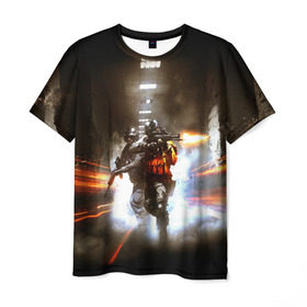 Мужская футболка 3D с принтом Battlefield в Рязани, 100% полиэфир | прямой крой, круглый вырез горловины, длина до линии бедер | battlefield | bf3 | bf4 | dice | frostbite