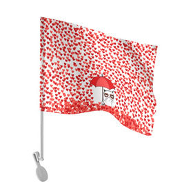 Флаг для автомобиля с принтом Сердцепад в Рязани, 100% полиэстер | Размер: 30*21 см | зонтик | кот | сердитый | сердца | сердцепад