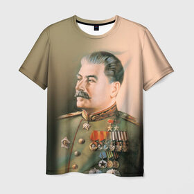 Мужская футболка 3D с принтом Сталин 1 в Рязани, 100% полиэфир | прямой крой, круглый вырез горловины, длина до линии бедер | знаменитости | иосиф сталин | ретро | ссср