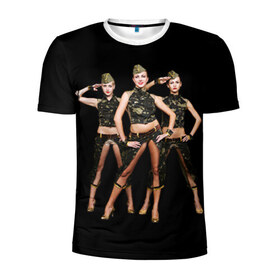 Мужская футболка 3D спортивная с принтом Девушки в форме в Рязани, 100% полиэстер с улучшенными характеристиками | приталенный силуэт, круглая горловина, широкие плечи, сужается к линии бедра | армия | вооруженные силы россия | девушки в форме