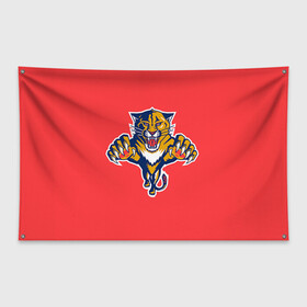 Флаг-баннер с принтом Флорида Пантерз в Рязани, 100% полиэстер | размер 67 х 109 см, плотность ткани — 95 г/м2; по краям флага есть четыре люверса для крепления | nhl | нхл | флорида пантерз | хоккеист | хоккей