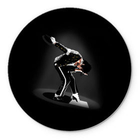 Коврик круглый с принтом Michael Jackson в Рязани, резина и полиэстер | круглая форма, изображение наносится на всю лицевую часть | майкл джексон