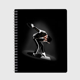 Тетрадь с принтом Michael Jackson в Рязани, 100% бумага | 48 листов, плотность листов — 60 г/м2, плотность картонной обложки — 250 г/м2. Листы скреплены сбоку удобной пружинной спиралью. Уголки страниц и обложки скругленные. Цвет линий — светло-серый
 | майкл джексон