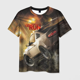 Мужская футболка 3D с принтом NFS в Рязани, 100% полиэфир | прямой крой, круглый вырез горловины, длина до линии бедер | need for speed | nfs | the run | авто | нфс