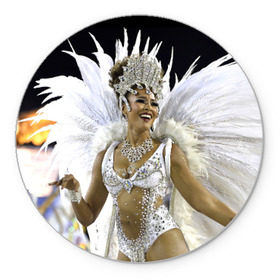 Коврик круглый с принтом Карнавал в Рио в Рязани, резина и полиэстер | круглая форма, изображение наносится на всю лицевую часть | бразилия