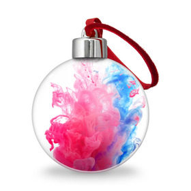 Ёлочный шар с принтом Взрыв красок в Рязани, Пластик | Диаметр: 77 мм | краски | розовый | яркий