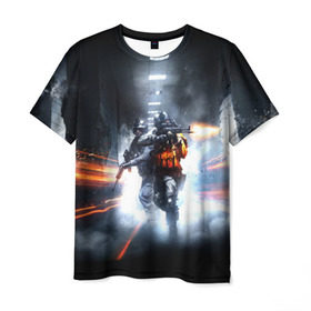 Мужская футболка 3D с принтом Battlefield Hardline в Рязани, 100% полиэфир | прямой крой, круглый вырез горловины, длина до линии бедер | battlefield | game | hardline | игра