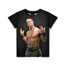 Детская футболка 3D с принтом John Cena в Рязани, 100% гипоаллергенный полиэфир | прямой крой, круглый вырез горловины, длина до линии бедер, чуть спущенное плечо, ткань немного тянется | john cena | wwe чемпион | джон сина