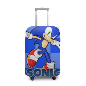 Чехол для чемодана 3D с принтом Sonic The-Hedgehog в Рязани, 86% полиэфир, 14% спандекс | двустороннее нанесение принта, прорези для ручек и колес | sega sonic