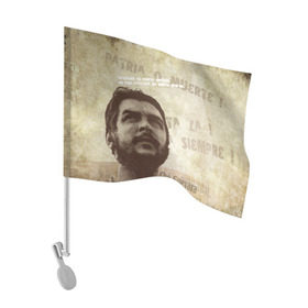 Флаг для автомобиля с принтом Че Гевара в Рязани, 100% полиэстер | Размер: 30*21 см | о.м.с.к. | че | че гевара