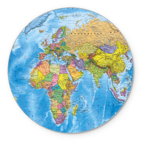 Коврик круглый с принтом Карта в Рязани, резина и полиэстер | круглая форма, изображение наносится на всю лицевую часть | Тематика изображения на принте: map | world | глобус | мир | россия