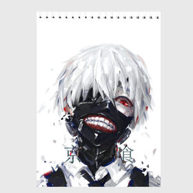 Скетчбук с принтом Tokyo Ghoul в Рязани, 100% бумага
 | 48 листов, плотность листов — 100 г/м2, плотность картонной обложки — 250 г/м2. Листы скреплены сверху удобной пружинной спиралью | anime | ghoul | tokyo | tokyo ghoul | гуль