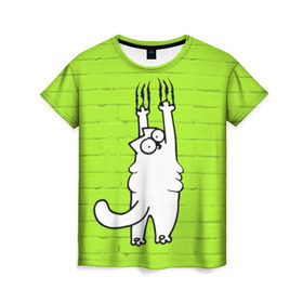 Женская футболка 3D с принтом Simon`s cat 3 в Рязани, 100% полиэфир ( синтетическое хлопкоподобное полотно) | прямой крой, круглый вырез горловины, длина до линии бедер | fitness | kitty | simon cat | simons | simons cat | голодный кот | для жирных | для толстых | жир | кот | кот саймона | котик | кошка | с котами | саймон | спорт | толстая | толстый | фитнес | фитнесс