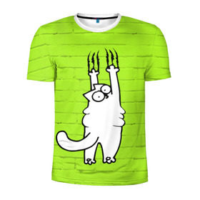 Мужская футболка 3D спортивная с принтом Simon`s cat 3 в Рязани, 100% полиэстер с улучшенными характеристиками | приталенный силуэт, круглая горловина, широкие плечи, сужается к линии бедра | fitness | kitty | simon cat | simons | simons cat | голодный кот | для жирных | для толстых | жир | кот | кот саймона | котик | кошка | с котами | саймон | спорт | толстая | толстый | фитнес | фитнесс