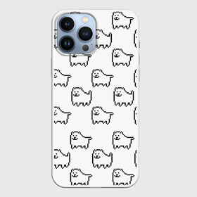 Чехол для iPhone 13 Pro Max с принтом Undertale Annoying dog white в Рязани,  |  | 8 bit | annoying dog | dog | pixel art | undertale | white