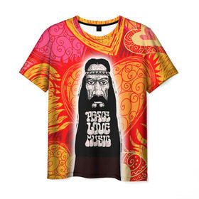Мужская футболка 3D с принтом Хиппи 5 в Рязани, 100% полиэфир | прямой крой, круглый вырез горловины, длина до линии бедер | hippie | peace | пацифик | хиппи