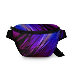 Поясная сумка 3D с принтом Фиолетовый в Рязани, 100% полиэстер | плотная ткань, ремень с регулируемой длиной, внутри несколько карманов для мелочей, основное отделение и карман с обратной стороны сумки застегиваются на молнию | волна | текстура | фиолетовый