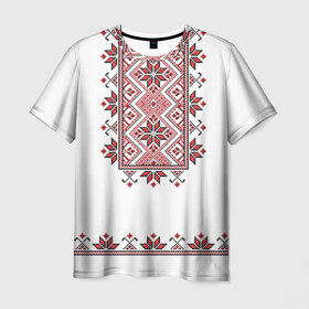 Мужская футболка 3D с принтом Вышивка 41 в Рязани, 100% полиэфир | прямой крой, круглый вырез горловины, длина до линии бедер | belarus | беларусь | вышивка