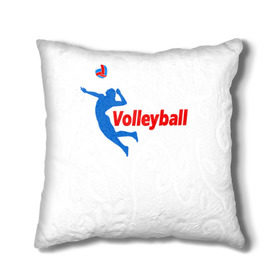Подушка 3D с принтом Волейбол 31 в Рязани, наволочка – 100% полиэстер, наполнитель – холлофайбер (легкий наполнитель, не вызывает аллергию). | состоит из подушки и наволочки. Наволочка на молнии, легко снимается для стирки | volleyball | волейбол