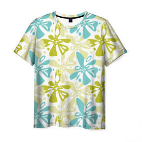 Мужская футболка 3D с принтом Гавайская в Рязани, 100% полиэфир | прямой крой, круглый вырез горловины, длина до линии бедер | Тематика изображения на принте: гавайи | растительный орнамент | рубашка