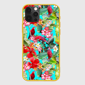Чехол для iPhone 12 Pro Max Тропический мир: в Рязани, Силикон |  | паттерн | разноцветный | тропики | цветы | яркий