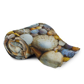 Плед 3D с принтом Морские ракушки и камни в Рязани, 100% полиэстер | закругленные углы, все края обработаны. Ткань не мнется и не растягивается | камни | море | морские камни | ракушки