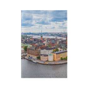 Обложка для паспорта матовая кожа с принтом Швеция в Рязани, натуральная матовая кожа | размер 19,3 х 13,7 см; прозрачные пластиковые крепления | europe | stockholm | sweden | европа | ес | каникулы | отпуск | стокгольм | туризм | швеция