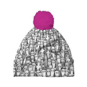 Шапка 3D c помпоном Хатифнатты: в Рязани, 100% полиэстер | универсальный размер, печать по всей поверхности изделия | moomintroll | мумми тролль