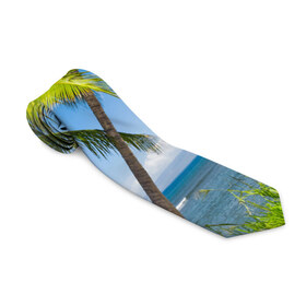 Галстук 3D с принтом Пальмы в Рязани, 100% полиэстер | Длина 148 см; Плотность 150-180 г/м2 | Тематика изображения на принте: море | отдых | отпуск | пальмы | пляж | солнце | туризм
