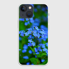 Чехол для iPhone 13 mini с принтом Синие цветы в Рязани,  |  | лепестки | прикольные картинки | цветочки | цветы