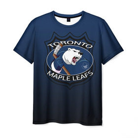 Мужская футболка 3D с принтом Toronto Maple Leafs в Рязани, 100% полиэфир | прямой крой, круглый вырез горловины, длина до линии бедер | nhl | toronto maple leafs | спорт | хоккей
