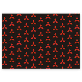 Поздравительная открытка с принтом Mitsubishi в Рязани, 100% бумага | плотность бумаги 280 г/м2, матовая, на обратной стороне линовка и место для марки
 | Тематика изображения на принте: митсубиси