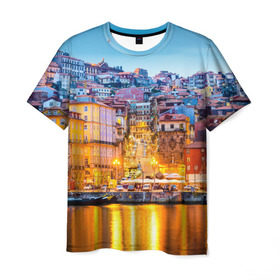 Мужская футболка 3D с принтом Португалия в Рязани, 100% полиэфир | прямой крой, круглый вырез горловины, длина до линии бедер | Тематика изображения на принте: europe | lisbon | portugal | европа | ес | загар | каникулы | купание | лиссабон | море | отдых | отпуск | пляж | португалия | туризм