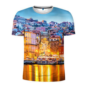 Мужская футболка 3D спортивная с принтом Португалия в Рязани, 100% полиэстер с улучшенными характеристиками | приталенный силуэт, круглая горловина, широкие плечи, сужается к линии бедра | Тематика изображения на принте: europe | lisbon | portugal | европа | ес | загар | каникулы | купание | лиссабон | море | отдых | отпуск | пляж | португалия | туризм