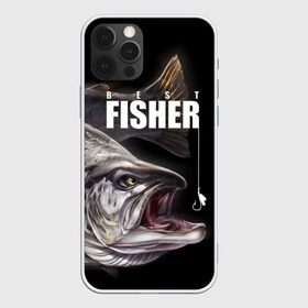 Чехол для iPhone 12 Pro Max с принтом Лучший рыбак в Рязани, Силикон |  | background | best fisherman | black | fish | fishing | sturgeon | лучший рыбак | осетр | рыба | рыбалка | фон | черный