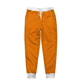 Мужские брюки 3D с принтом Витраж Оранжевый в Рязани, 100% полиэстер | манжеты по низу, эластичный пояс регулируется шнурком, по бокам два кармана без застежек, внутренняя часть кармана из мелкой сетки | texture | витраж | оранжевый | текстура