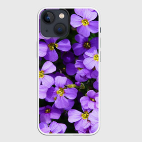 Чехол для iPhone 13 mini с принтом Blue pillow в Рязани,  |  | лепестки | прикольные картинки | синий | сиреневый | цветочки | цветы