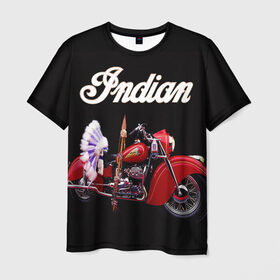 Мужская футболка 3D с принтом Indian 5 в Рязани, 100% полиэфир | прямой крой, круглый вырез горловины, длина до линии бедер | indian
