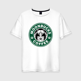 Женская футболка хлопок Oversize с принтом Сейлор Мун Старбакс в Рязани, 100% хлопок | свободный крой, круглый ворот, спущенный рукав, длина до линии бедер
 | сейлор мун | старбакс