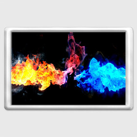 Магнит 45*70 с принтом Битва огней в Рязани, Пластик | Размер: 78*52 мм; Размер печати: 70*45 | красный | огонь | синий