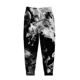 Мужские брюки 3D с принтом Дым в Рязани, 100% полиэстер | манжеты по низу, эластичный пояс регулируется шнурком, по бокам два кармана без застежек, внутренняя часть кармана из мелкой сетки | огонь | черно белый