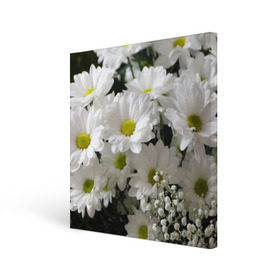 Холст квадратный с принтом Белоснежное цветение в Рязани, 100% ПВХ |  | ландыши | лепестки | прикольные картинки | ромашки | цветочки | цветы