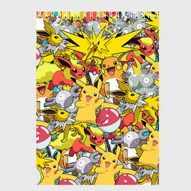 Скетчбук с принтом Pokemon 5 в Рязани, 100% бумага
 | 48 листов, плотность листов — 100 г/м2, плотность картонной обложки — 250 г/м2. Листы скреплены сверху удобной пружинной спиралью | go | pokemon | pokemons | го | гоу | зщлуьщт пщ | покемон | покемоны