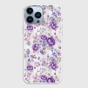 Чехол для iPhone 13 Pro Max с принтом Цветы ретро 2 в Рязани,  |  |   | винтаж | прованс | роза | роспись | узор | цветок | цветы