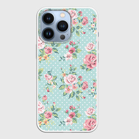 Чехол для iPhone 13 Pro с принтом Цветы ретро 1 в Рязани,  |  |   | винтаж | прованс | роза | роспись | узор | цветок | цветы